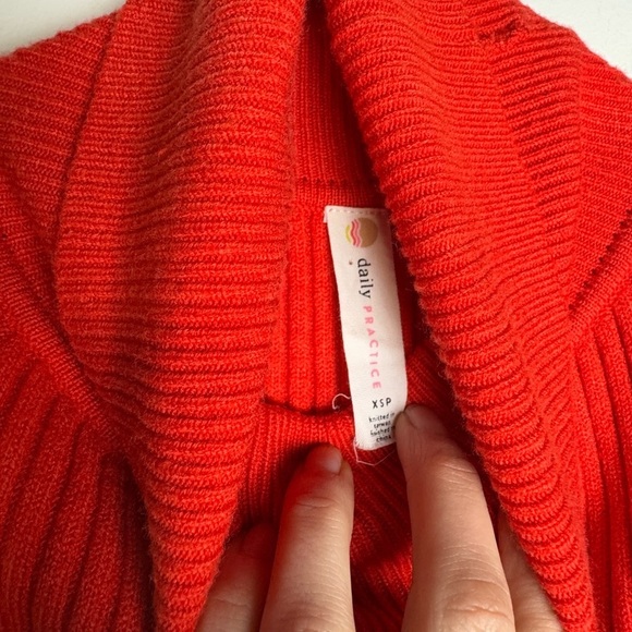 Daily Practice by Anthro Ribbed Turtleneck Midi Sweater Dress Sleeveless XSP - Picture 5 of 10